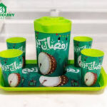 دورق رمضان + صينية + 4 كوب